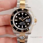 Copy Rolex Submariner 2-Tone Black Dial 3135 Watch From AR Watch Factory